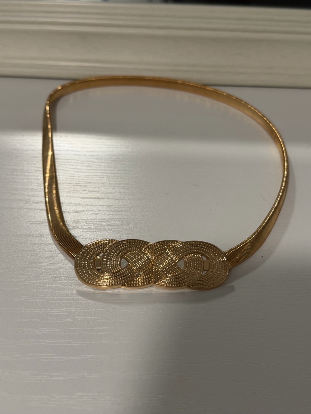 Gold-Tone Knot Statement Belt